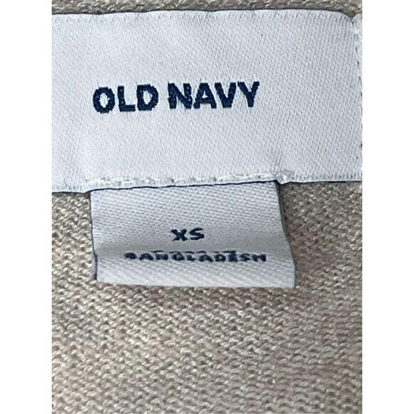 Old Navy Beige Navy Nautical Stripe Silver Lurex Accent Cardigan Sweater Size XS - Picture 6 of 12
